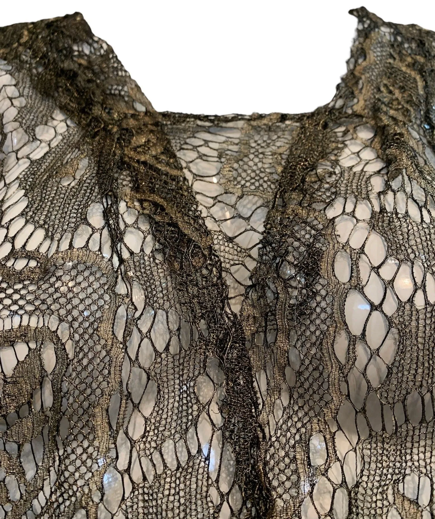 20s Gold Lamé Lace Blouse