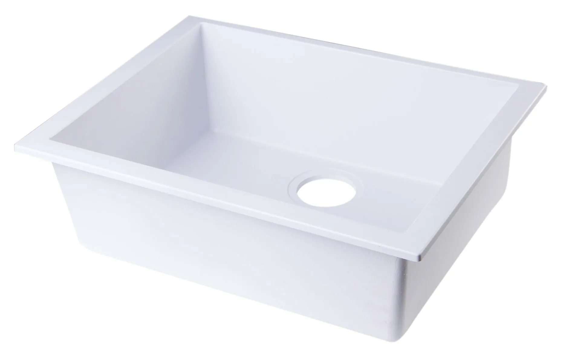 ALFI brand AB2420UM 24" Undermount Single Bowl Granite Composite Kitchen Sink