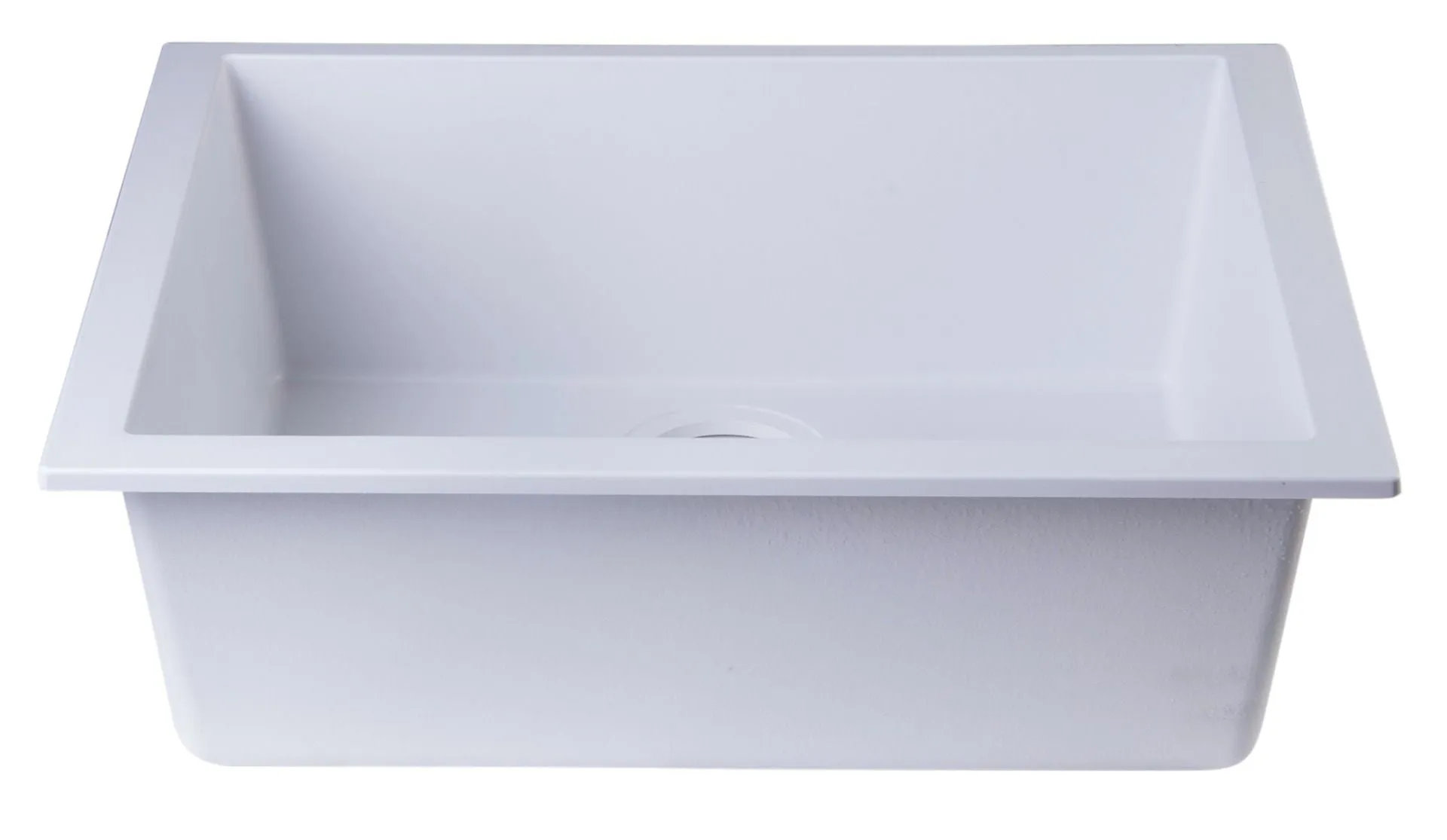 ALFI brand AB2420UM 24" Undermount Single Bowl Granite Composite Kitchen Sink