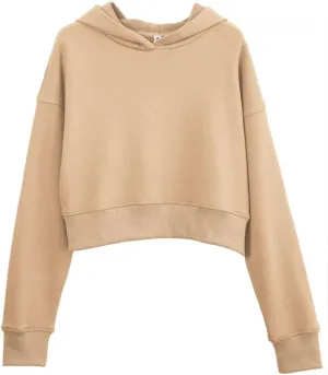Amazhiyu Womens Cropped Hoodie with Hood Casual Long Sleeve Crop Top Sweatshirt