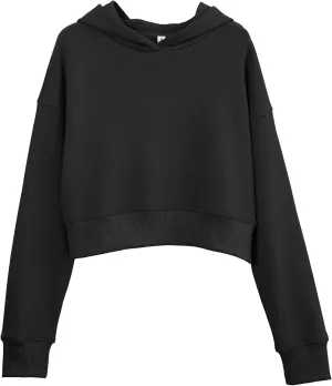 Amazhiyu Womens Cropped Hoodie with Hood Casual Long Sleeve Crop Top Sweatshirt