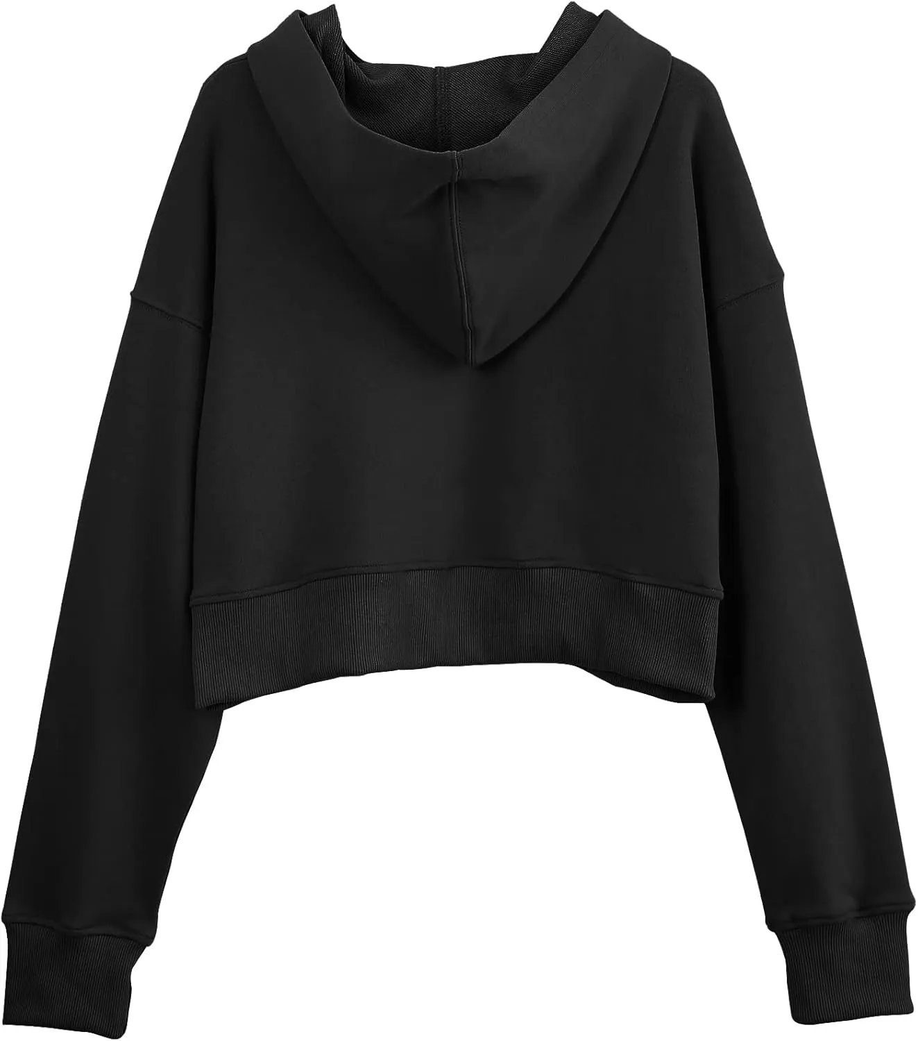 Amazhiyu Womens Cropped Hoodie with Hood Casual Long Sleeve Crop Top Sweatshirt