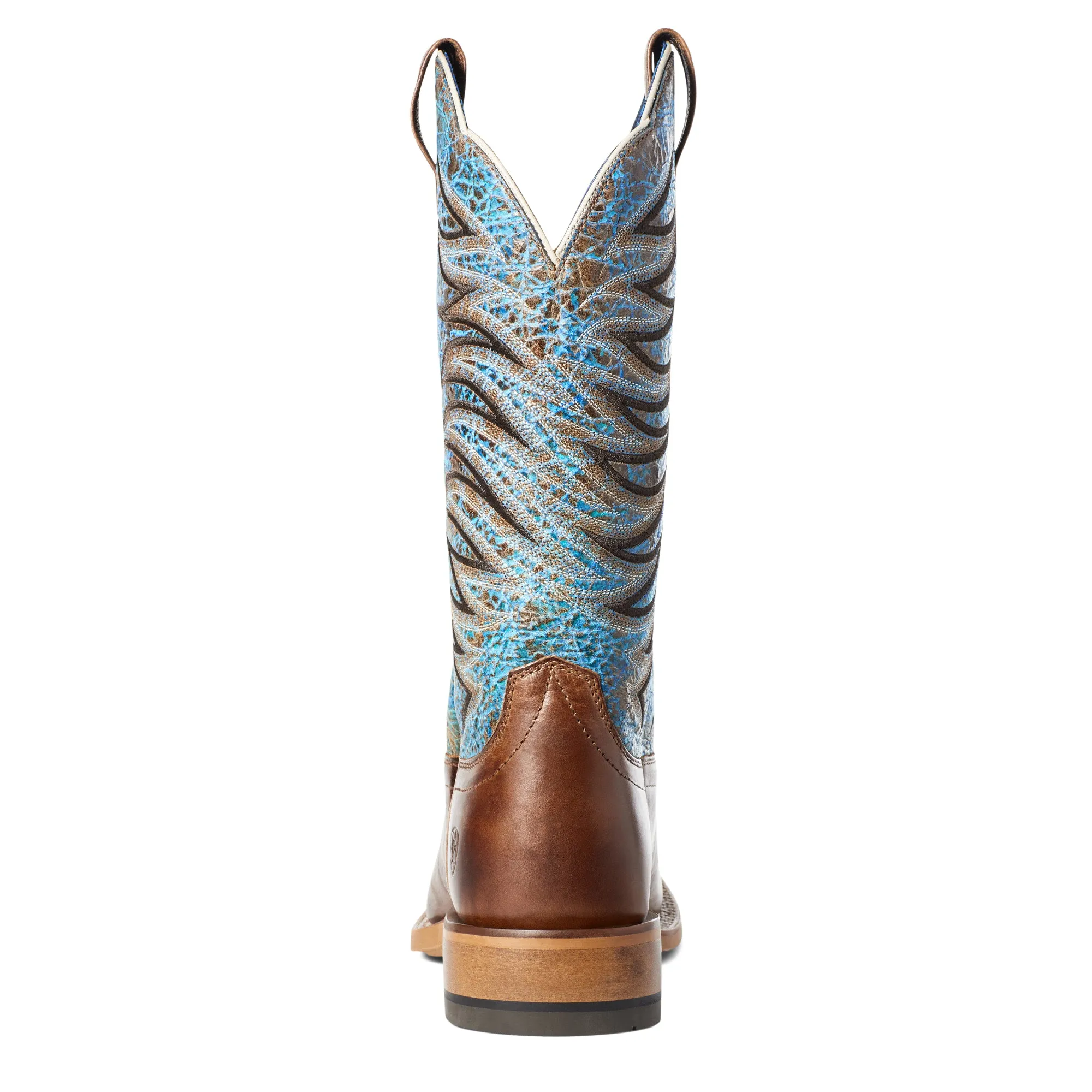 Ariat Men's Brown Firecatcher Broad Square Toe Western Boots with Blue Tops