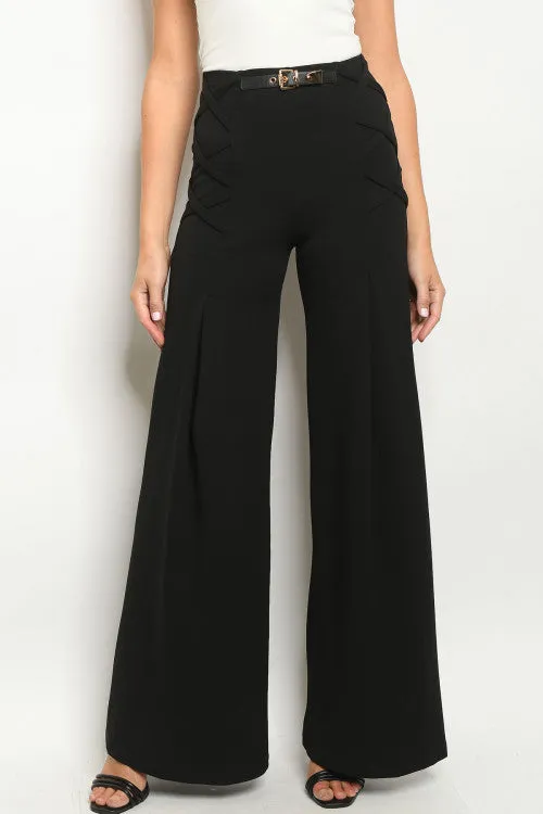 Black Wide Leg Vintage Inspired Pants
