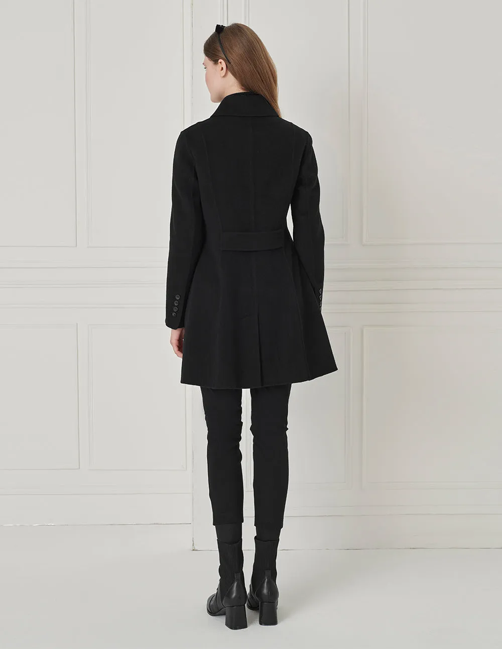 BORA AKSU Lapel Double-Breasted Waisted Woolen Coat