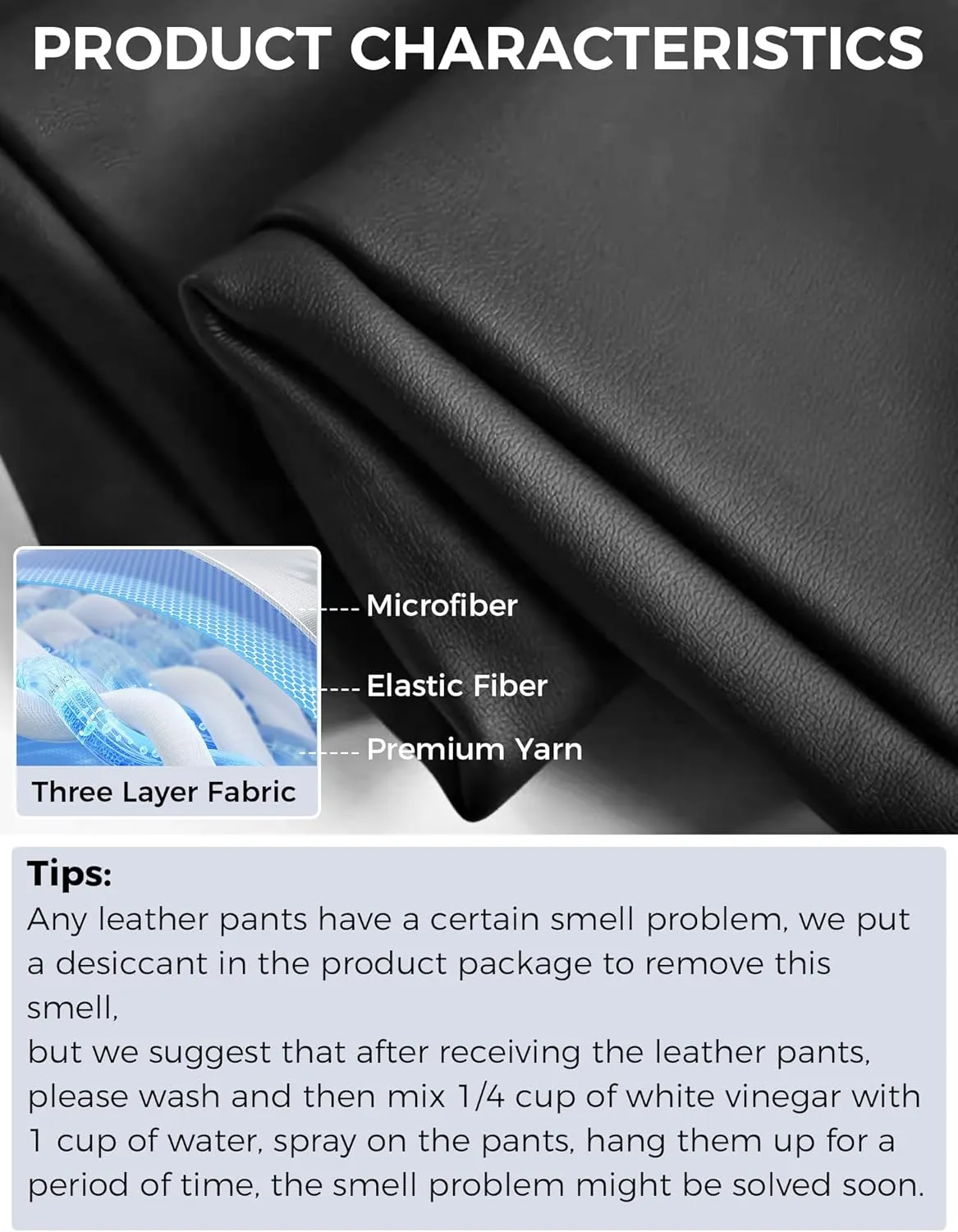 Buauty Faux Leather Leggings for Women High Waisted Leather Pants Tummy Control Stretch Pleather PU Pants