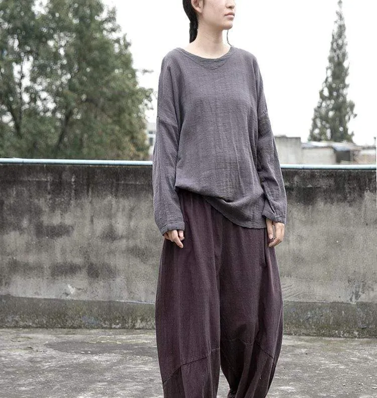 Cotton Linen Vintage Harem Pants | Lotus