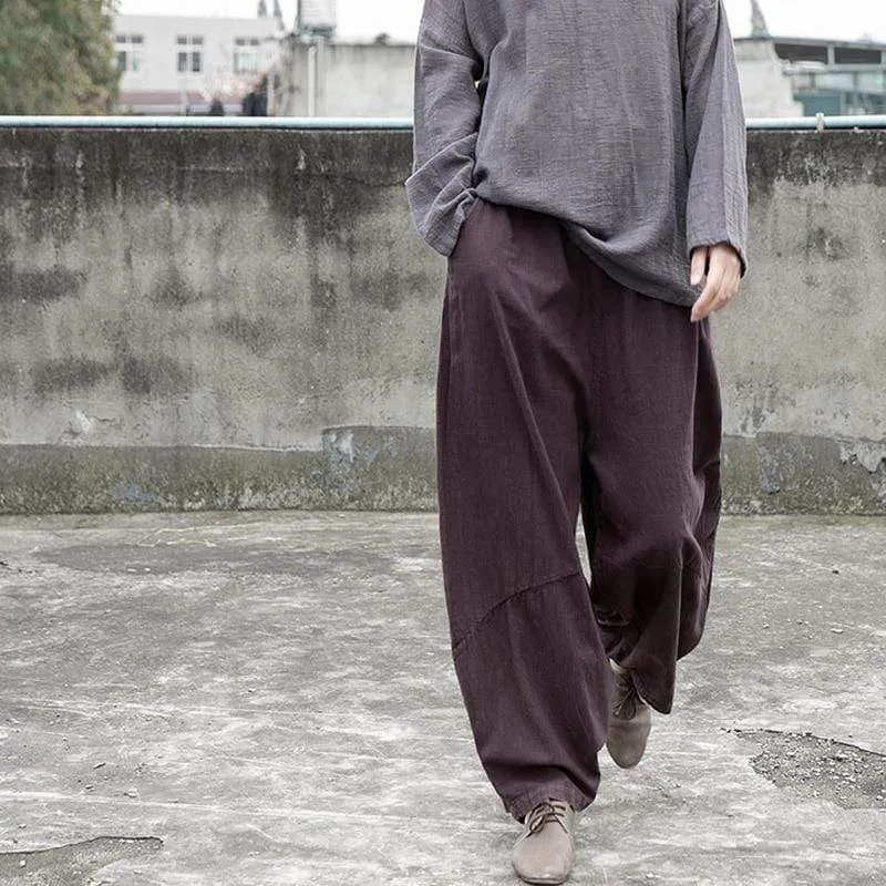 Cotton Linen Vintage Harem Pants | Lotus