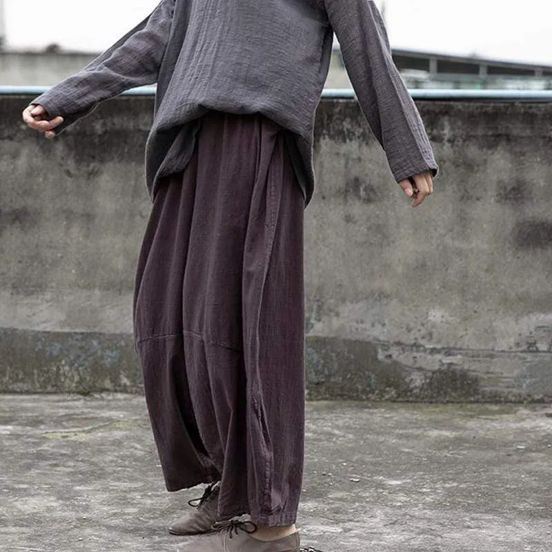 Cotton Linen Vintage Harem Pants | Lotus