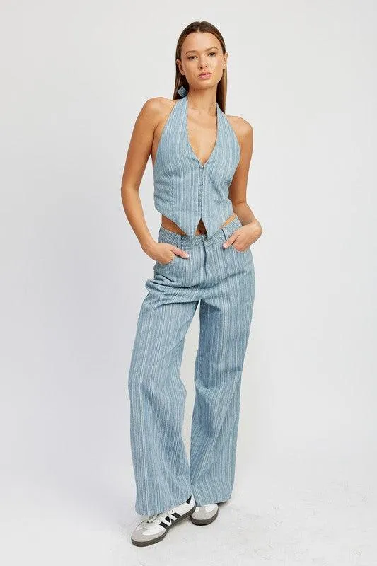 Emily Mid Rise Wide Leg Pants
