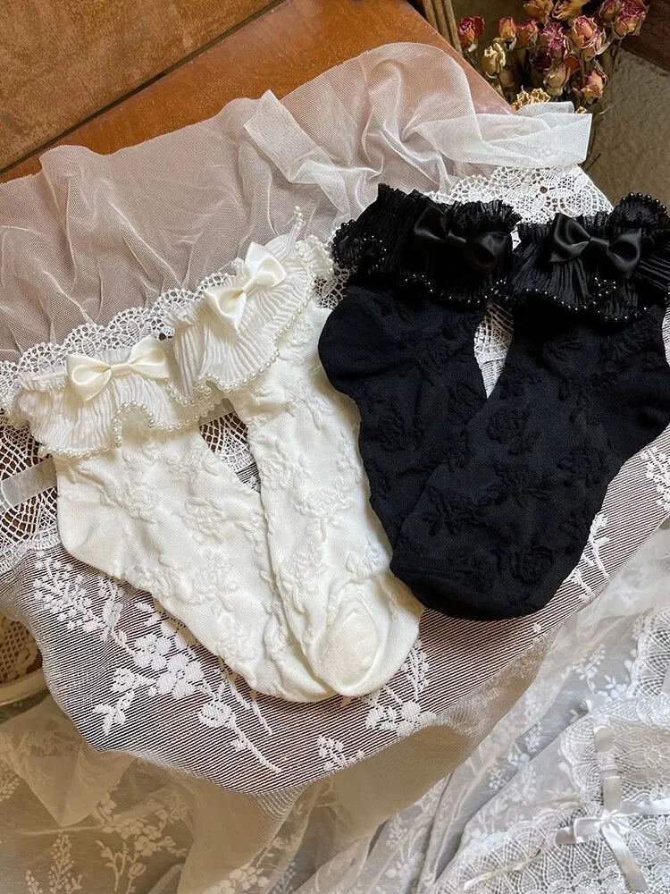 Floral Ruffled Ankle Socks