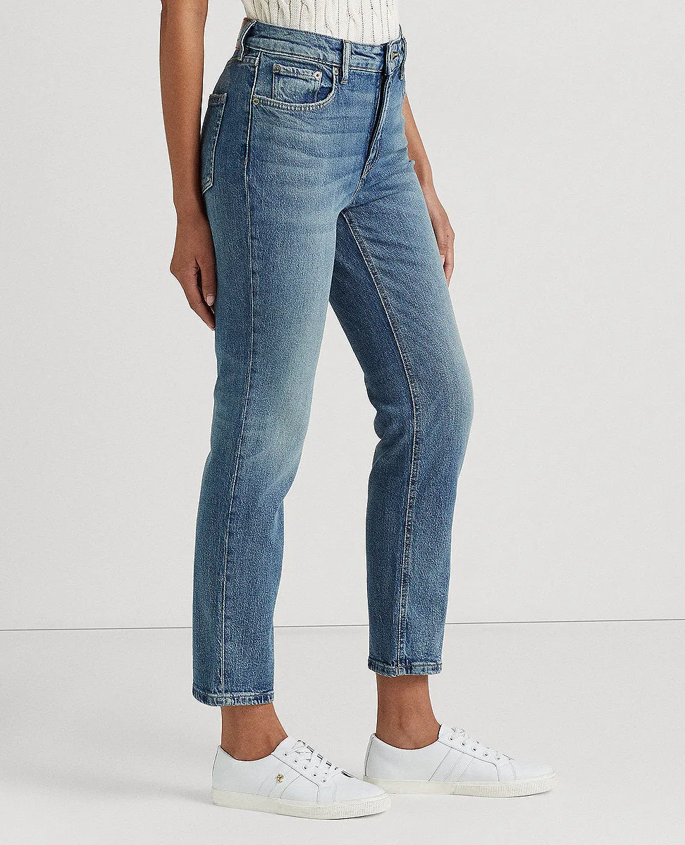 High-Rise Straight Ankle Jean In Blue