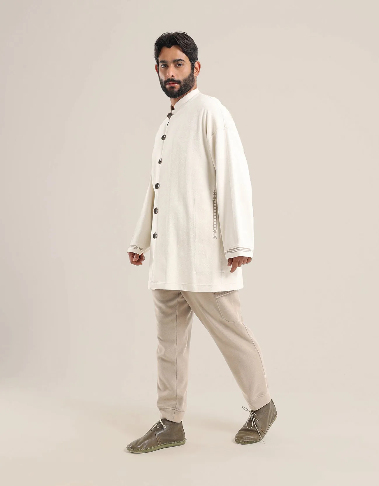 Jacket with stand up collar