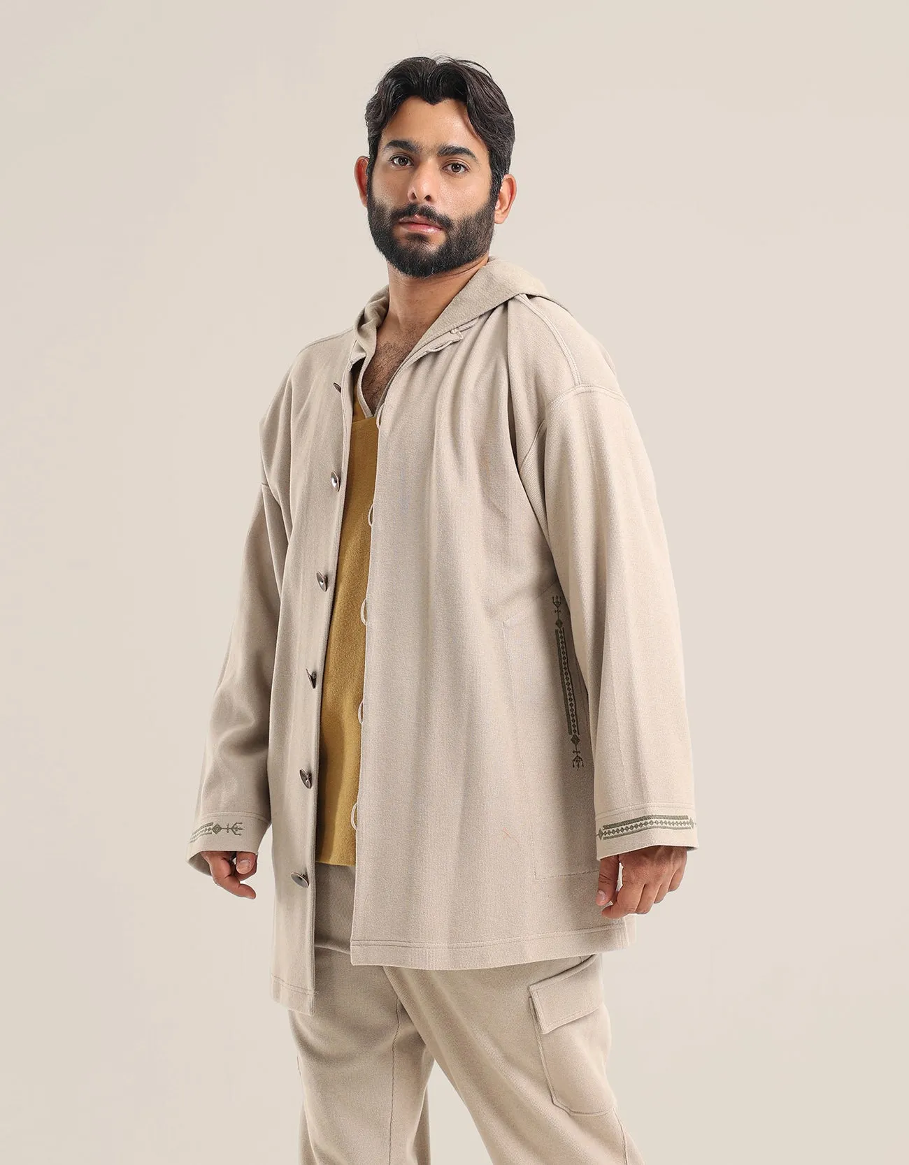 Jacket with stand up collar
