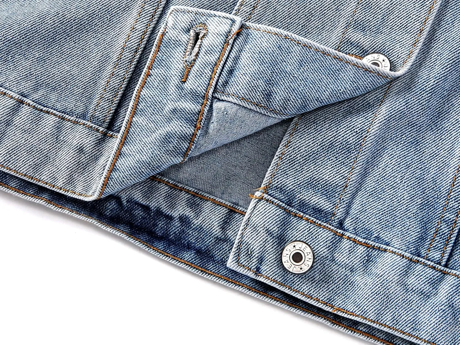 Kedera Women Pearls Beading Denim Jacket Long Sleeve Button Down Distressed Ripped Jean Coat