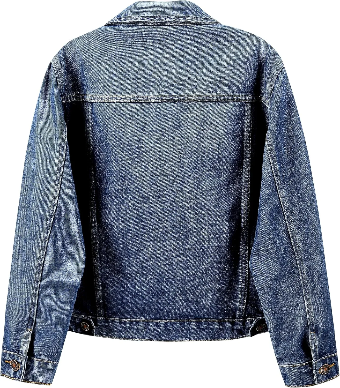 Kedera Women Pearls Beading Denim Jacket Long Sleeve Button Down Distressed Ripped Jean Coat