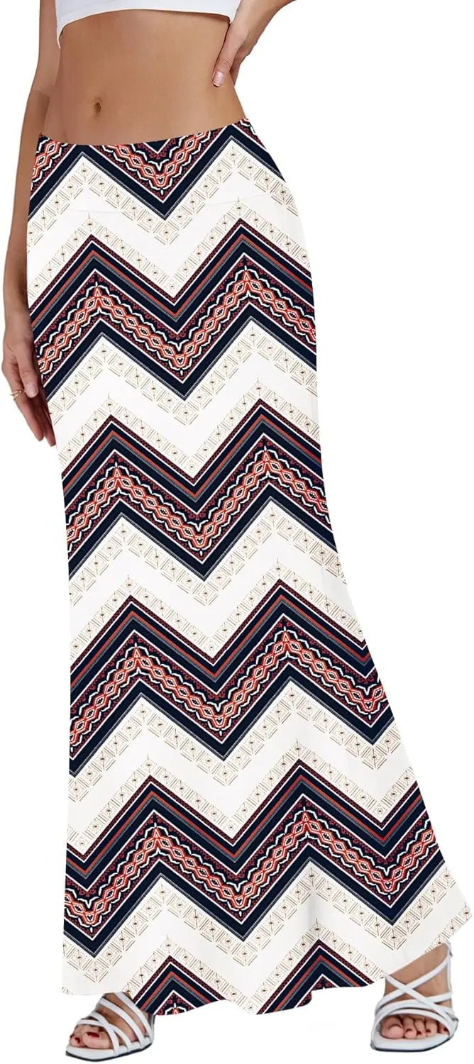 KIFOVEN Women's Casual Striped Print High Waist Maxi Long Pencil Skirt