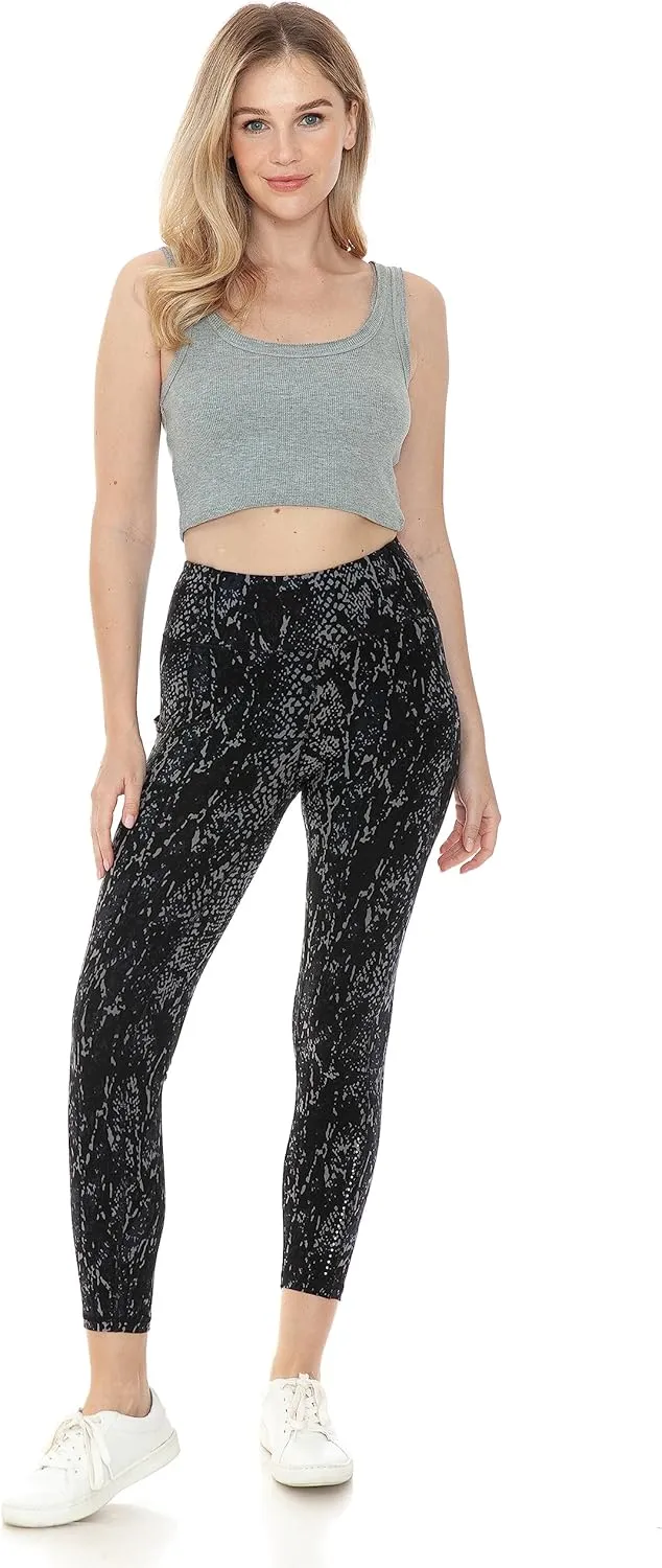Leggings Depot Women's High Waisted Reflective Yoga Pants with Pockets Athletic Leggings