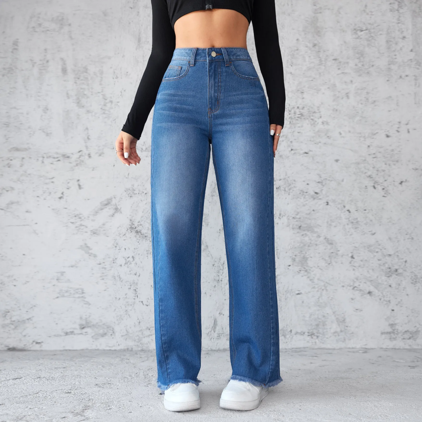 LovelyRLovely Women's Straight Wide-leg Jeans