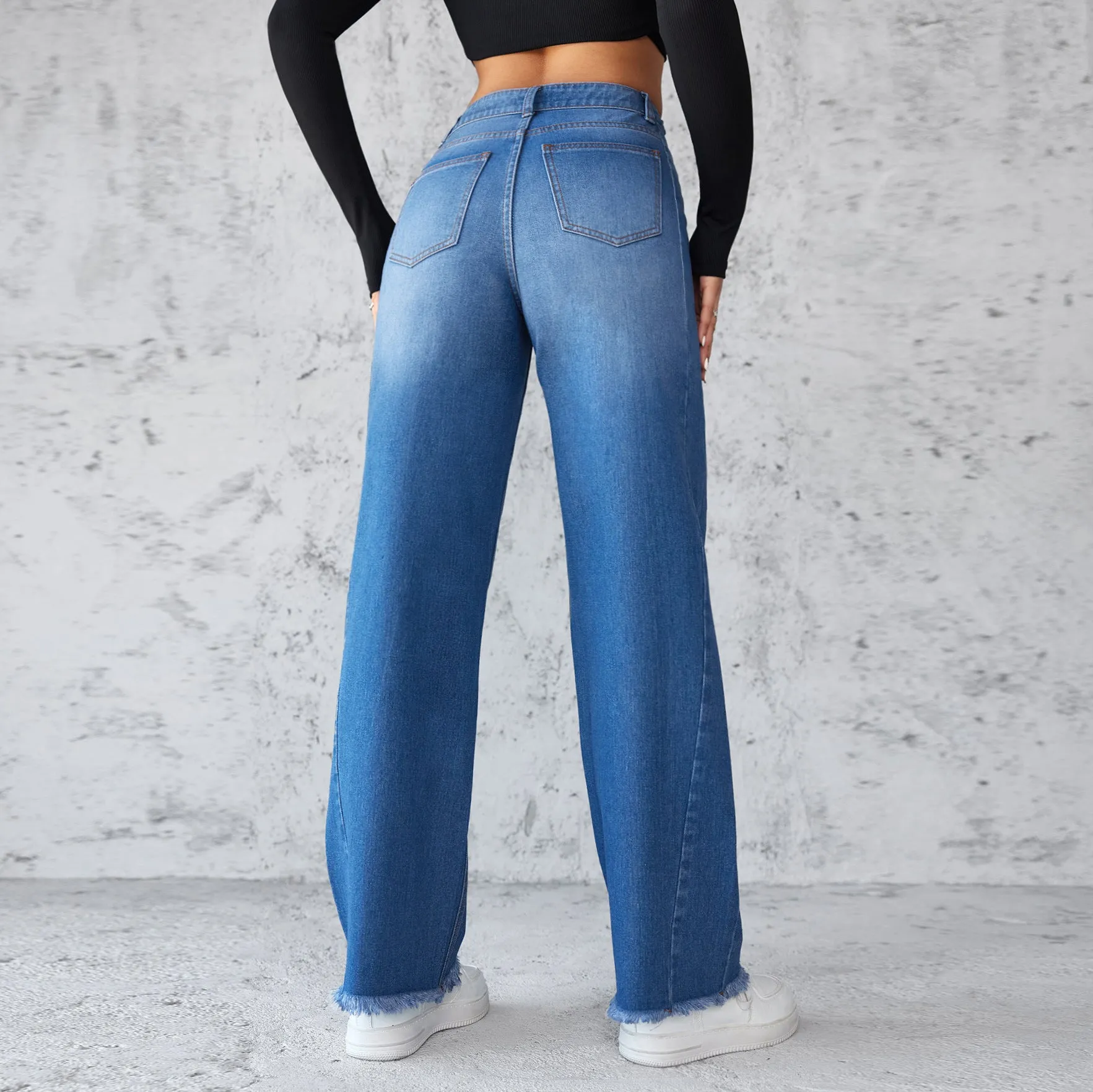 LovelyRLovely Women's Straight Wide-leg Jeans