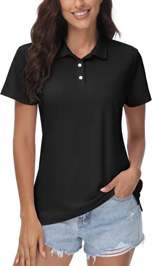 MAGCOMSEN Women's Polos Golf Shirts Short Sleeve UPF 50  Collared Shirt Quick Dry Tennis Work Athletic Tops