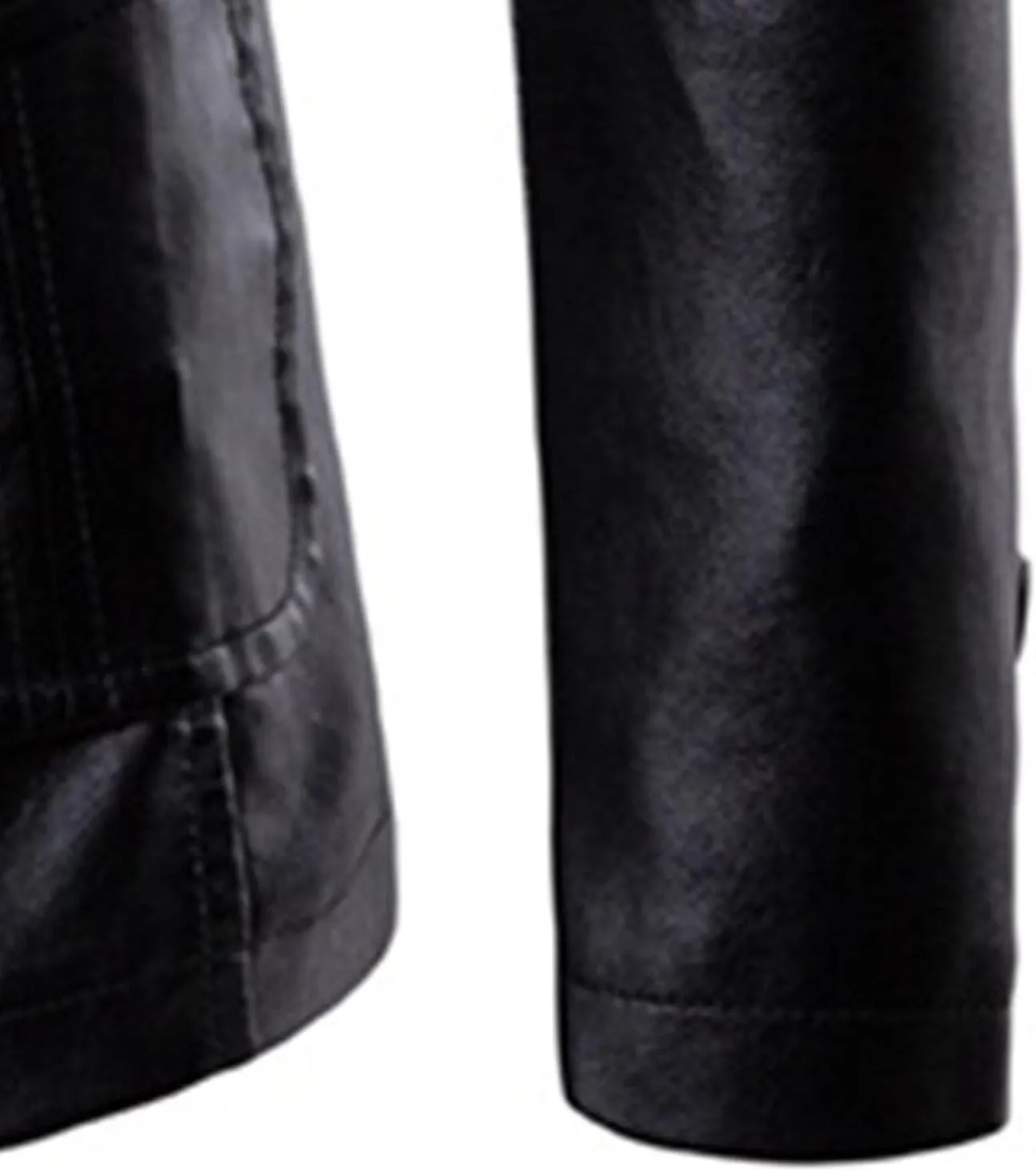 Mens 2 Button Leather Blazer Jacket Faux Leather Sport Suit Coat Regular Fit Lined Business PU Jackets