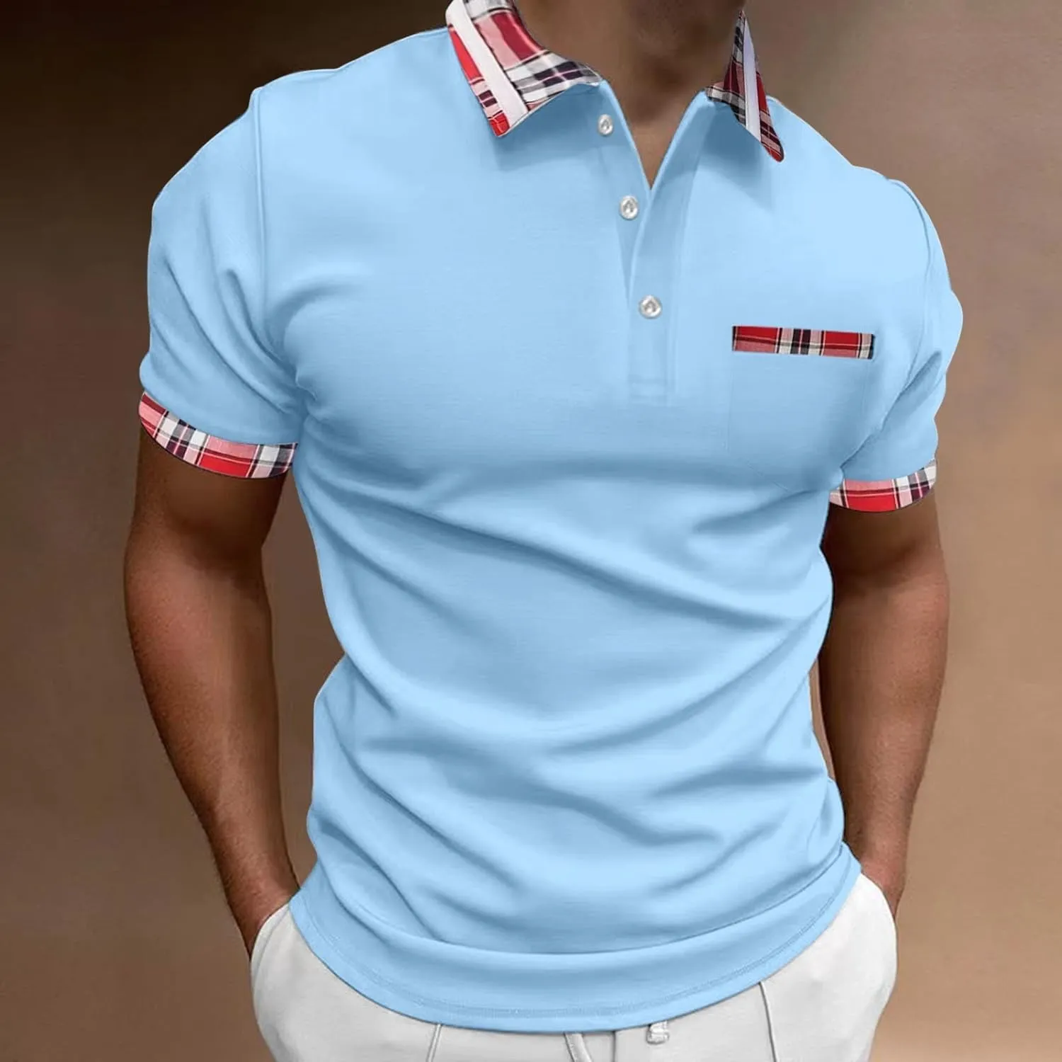 Men's Shirts Turn Down Collar American Flag Print Patriotic Shirts Slim Fit Short Sleeve Golfs Casual Tops for Men
