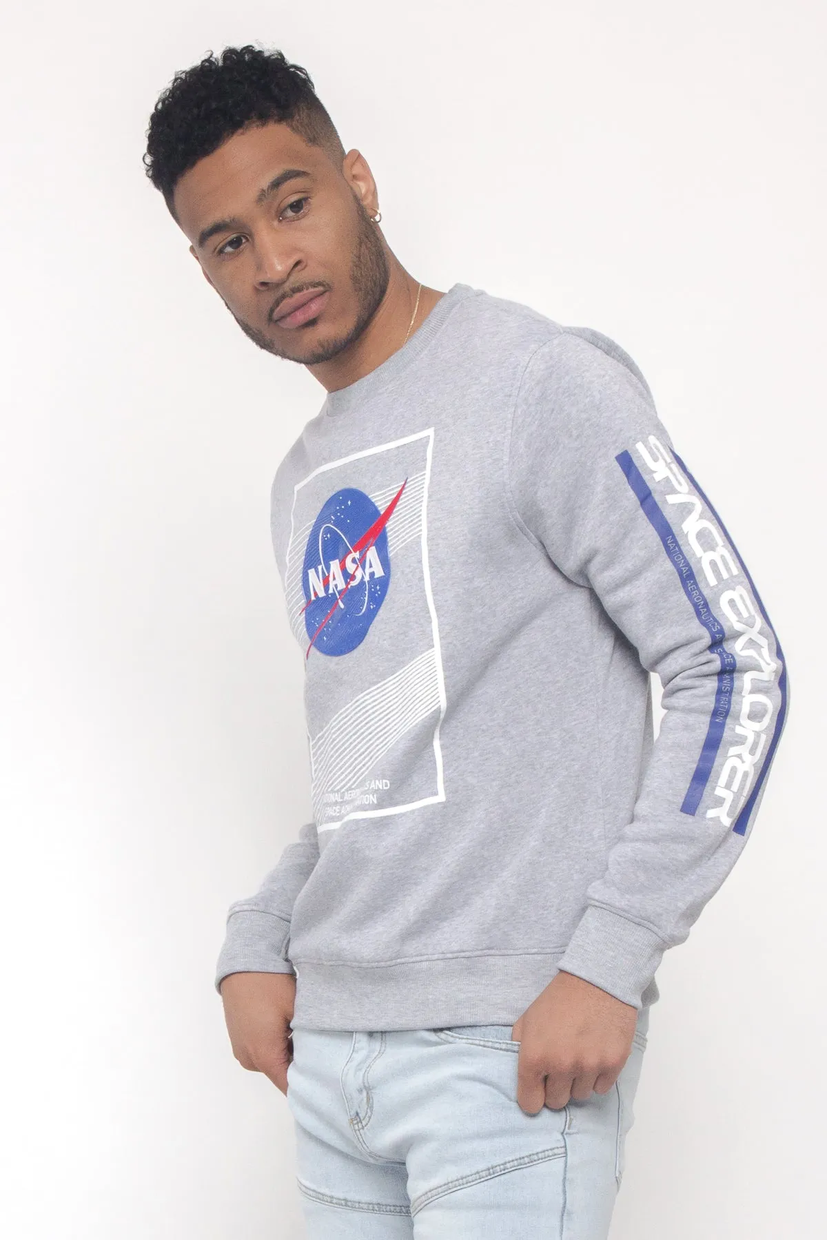 Nasa Texture Welding Fleece Crewneck