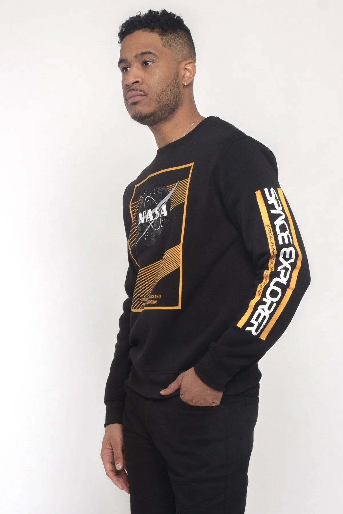 Nasa Texture Welding Fleece Crewneck