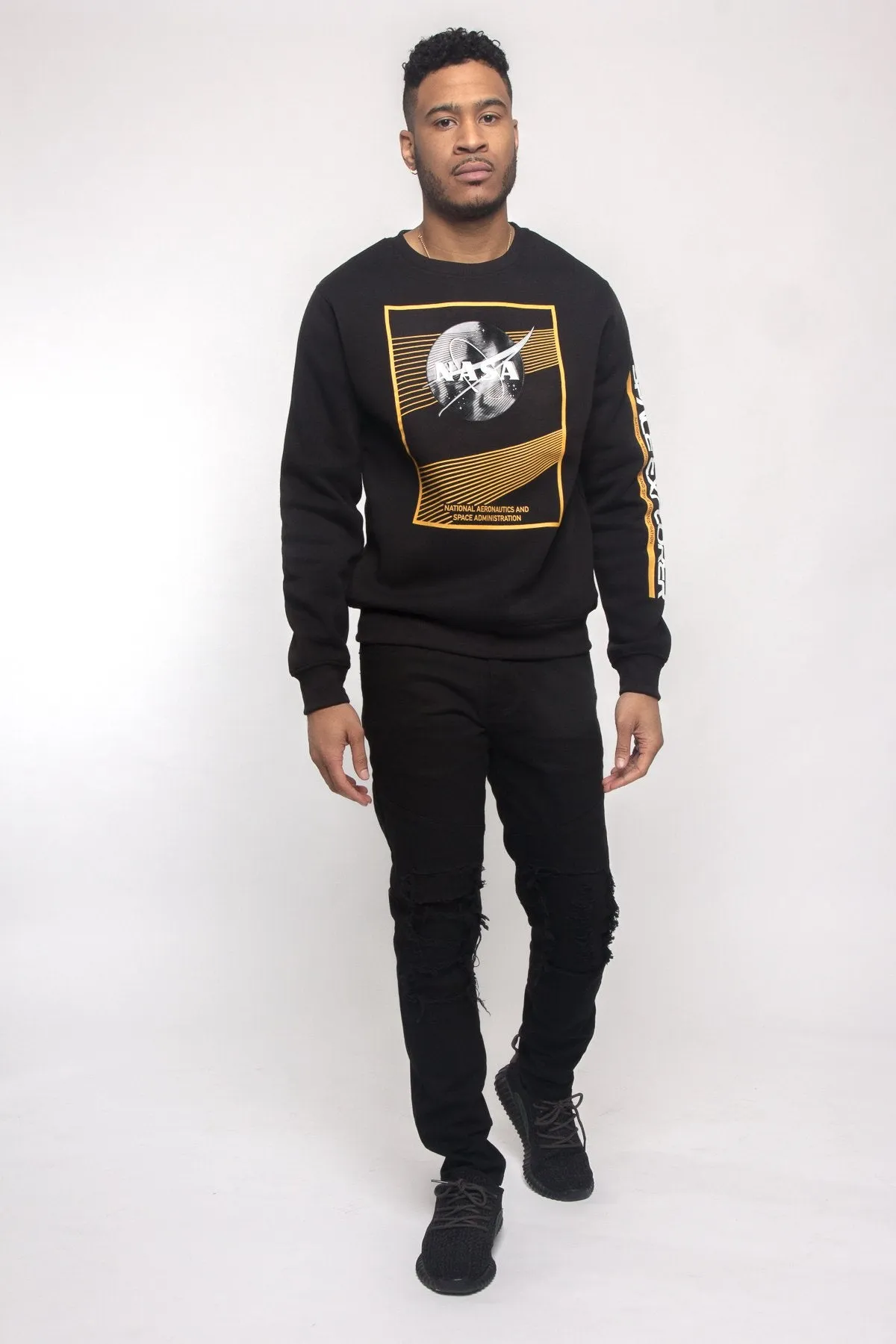 Nasa Texture Welding Fleece Crewneck