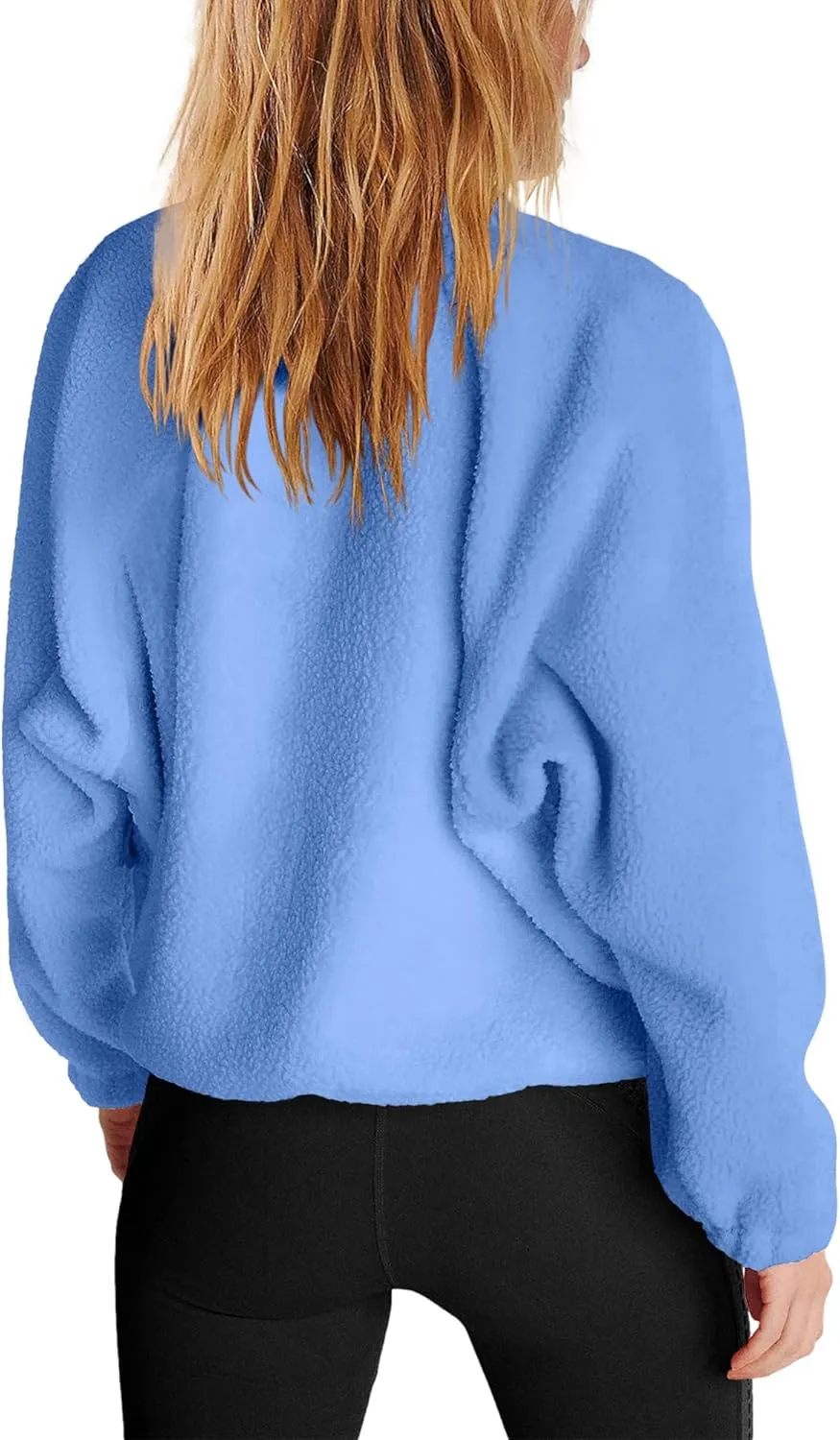 Nirovien Womens Fleece Pullover Long Sleeve Sherpa Jacket Button Down Fuzzy Sweatshirt Warm Outwear with Pockets