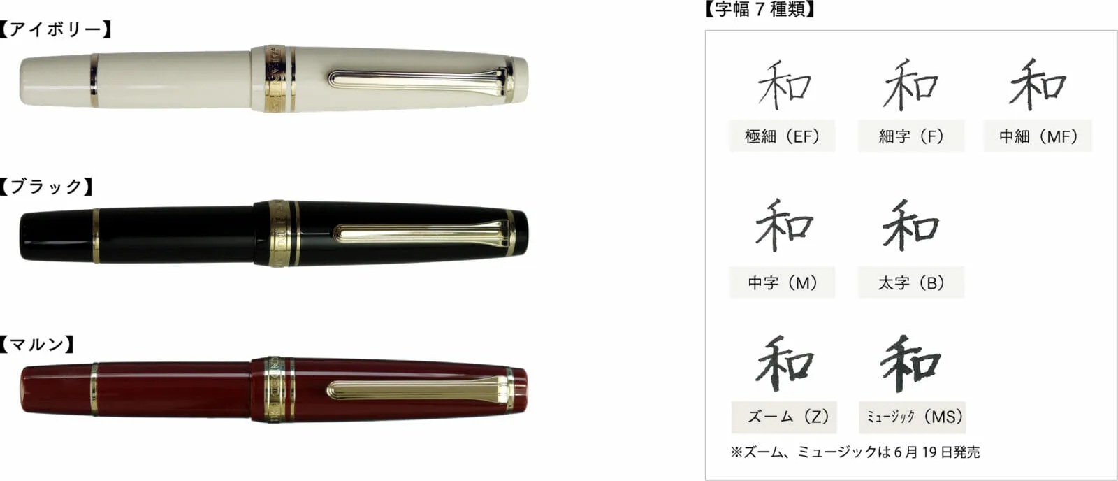 SAILOR Fountain Pen Professional Gear Slim Mini Gold Fountain Pen - Black - Medium Fine（11-1303-320）