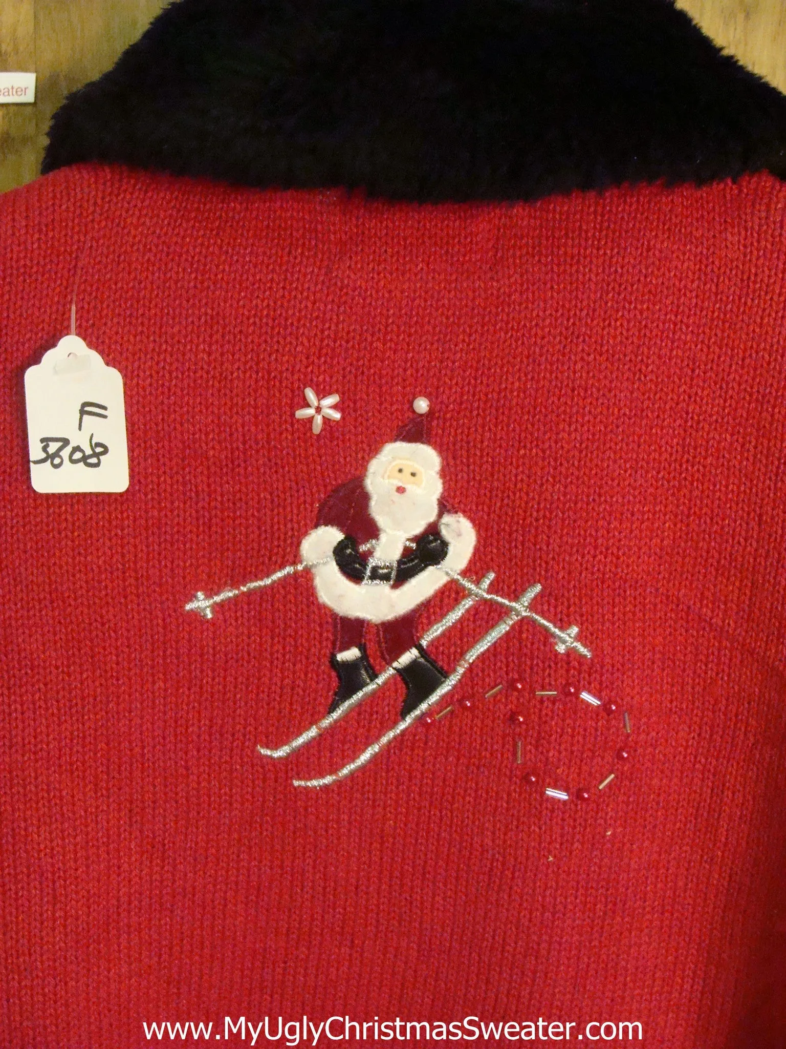 Santa on the Ski Slopes Ugly Sweater for Xmas
