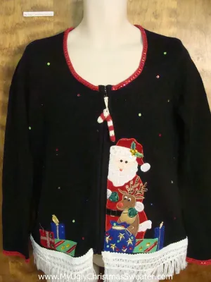 Santa with Rudolph Ugly Christmas Jumper