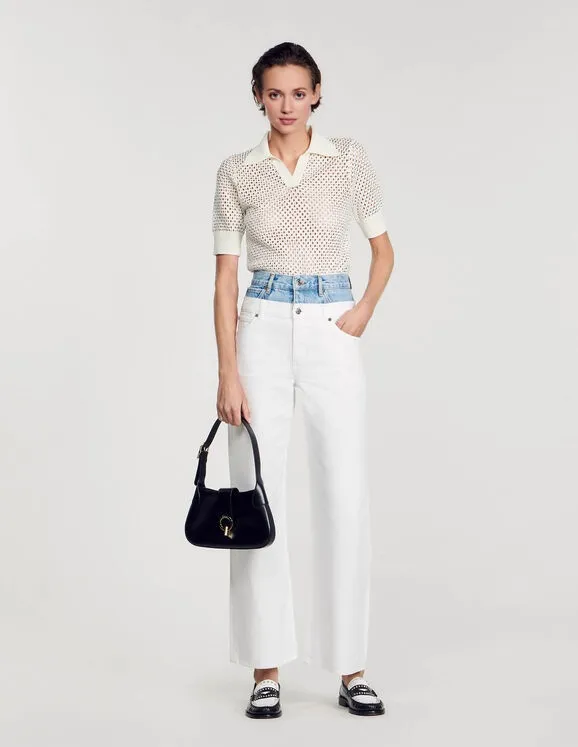 Straight-leg faded jeans