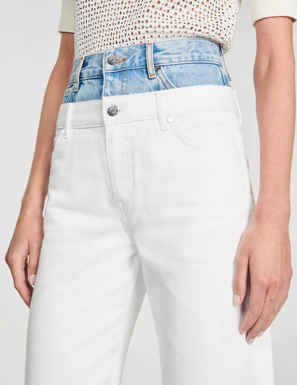 Straight-leg faded jeans