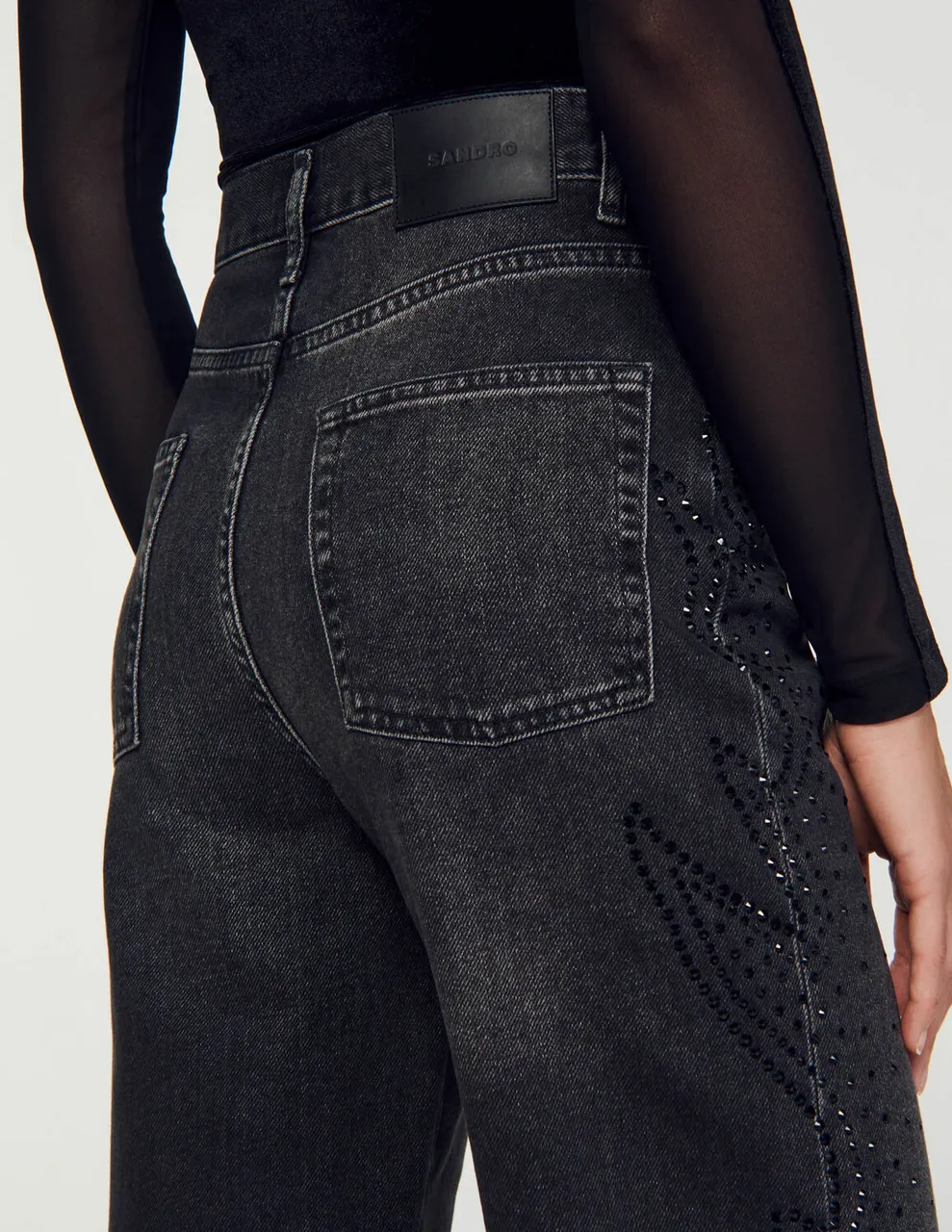 Straight-leg faded jeans
