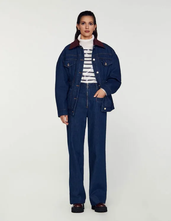 Straight-leg faded jeans