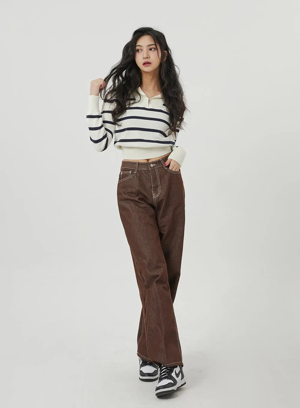 Straight Wide Leg Cotton Pants BF328