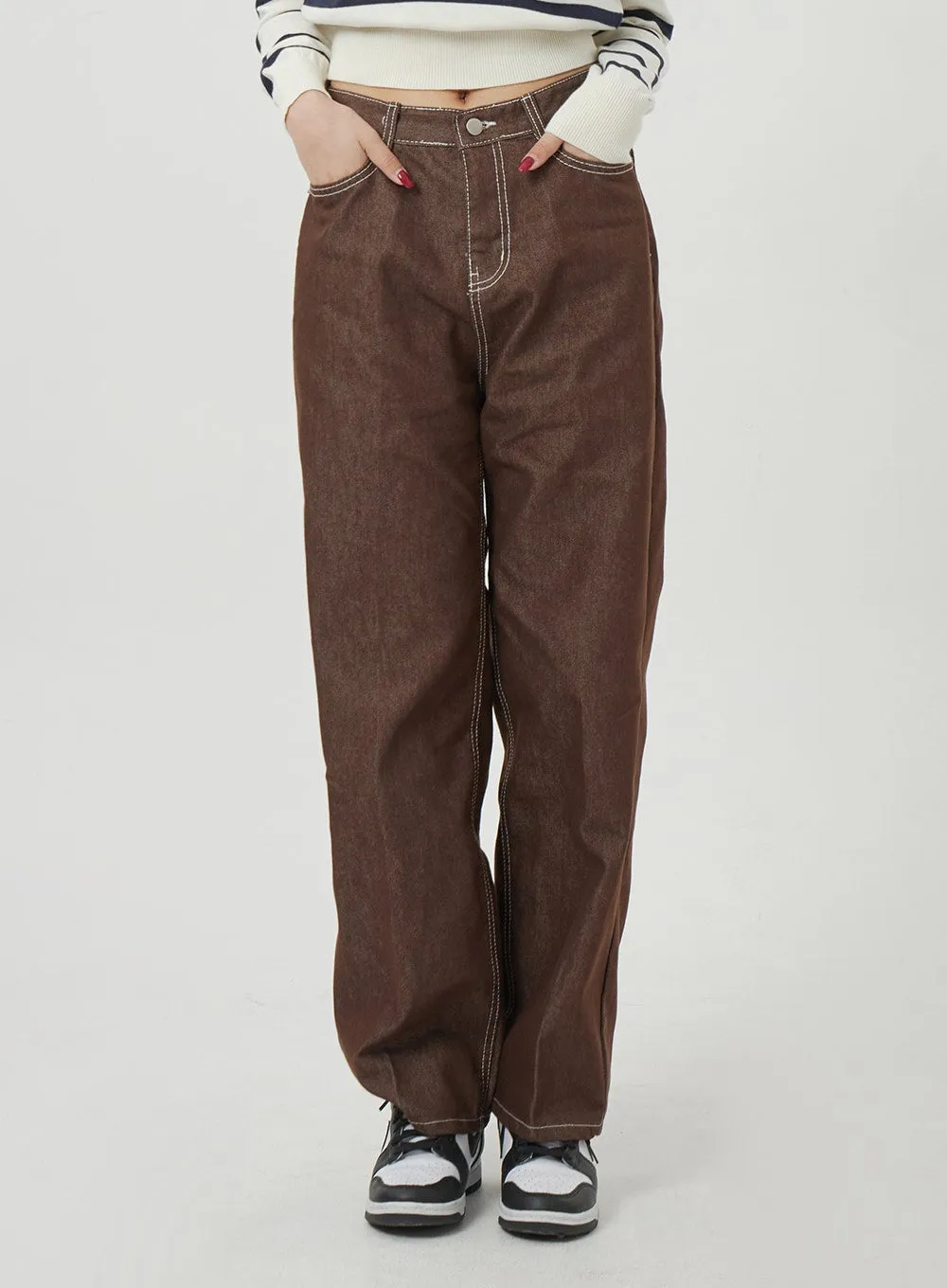 Straight Wide Leg Cotton Pants BF328