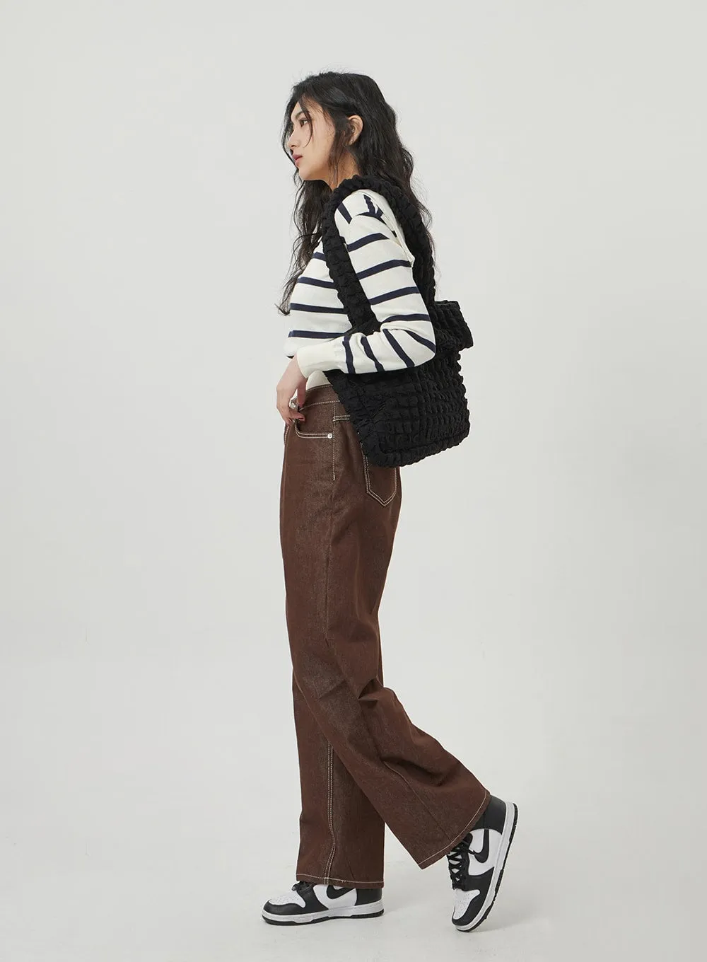 Straight Wide Leg Cotton Pants BF328