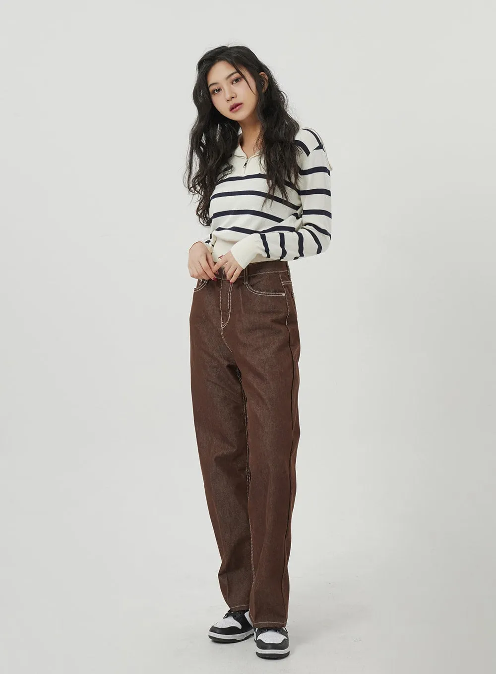 Straight Wide Leg Cotton Pants BF328