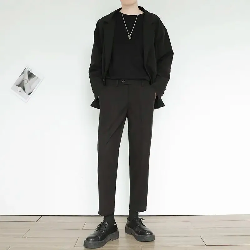 WIAOFELLAS -  Autumn Winter Men New Woolen Suit Pants Men Clothing Solid Slim Fit Formal Wear Pants Male Business Office Trousers W180