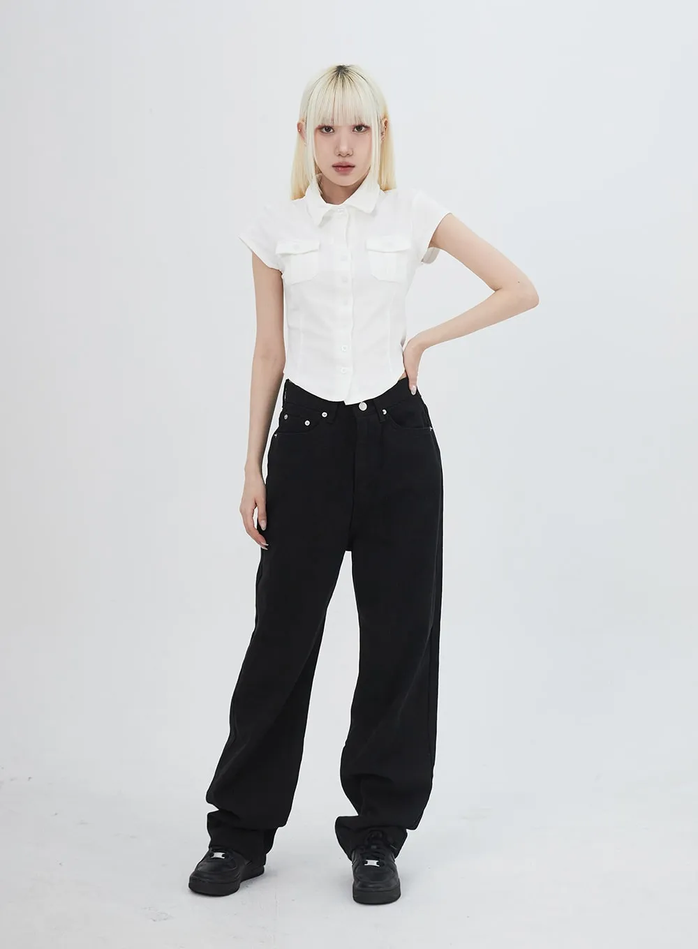 Wide Leg Cotton Pants IU313