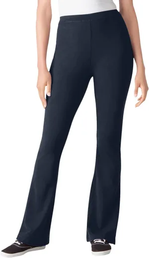 Woman Within Plus Size Petite Stretch Cotton Bootcut Pant - S, Navy
