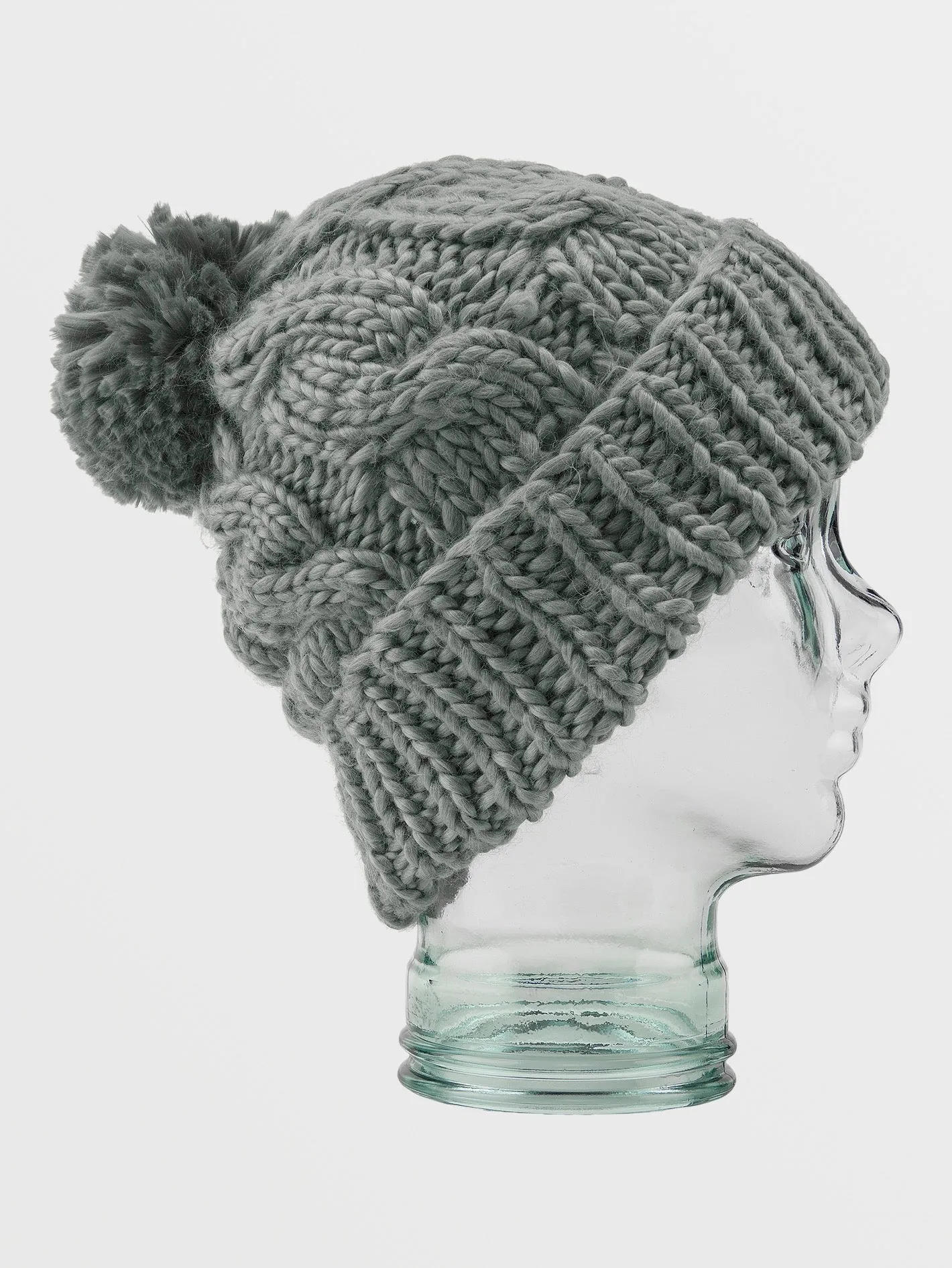 Womens Hand Knit Beanie - Storm Grey