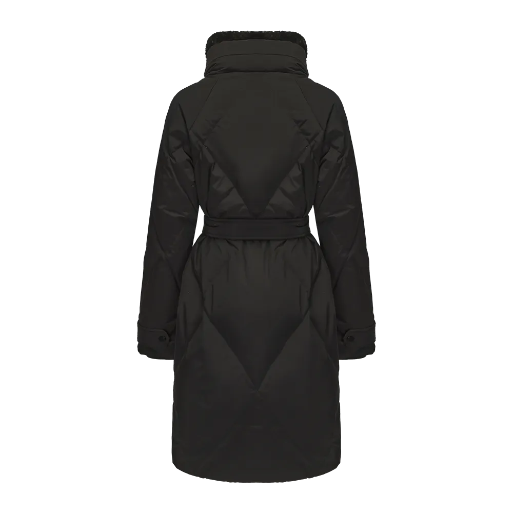 Women's Soft Fleece Collar Down Jacket With Hood