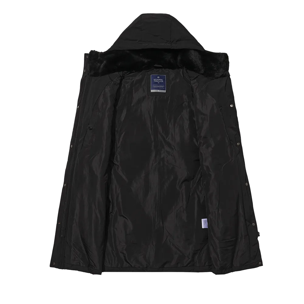 Women's Soft Fleece Collar Down Jacket With Hood