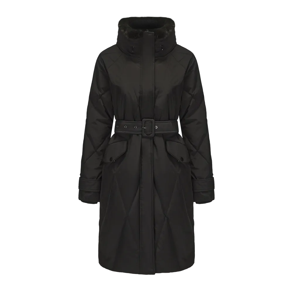 Women's Soft Fleece Collar Down Jacket With Hood